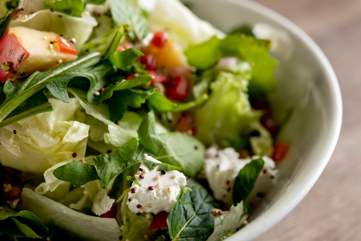 Healthy meal preparation with fresh ingredients