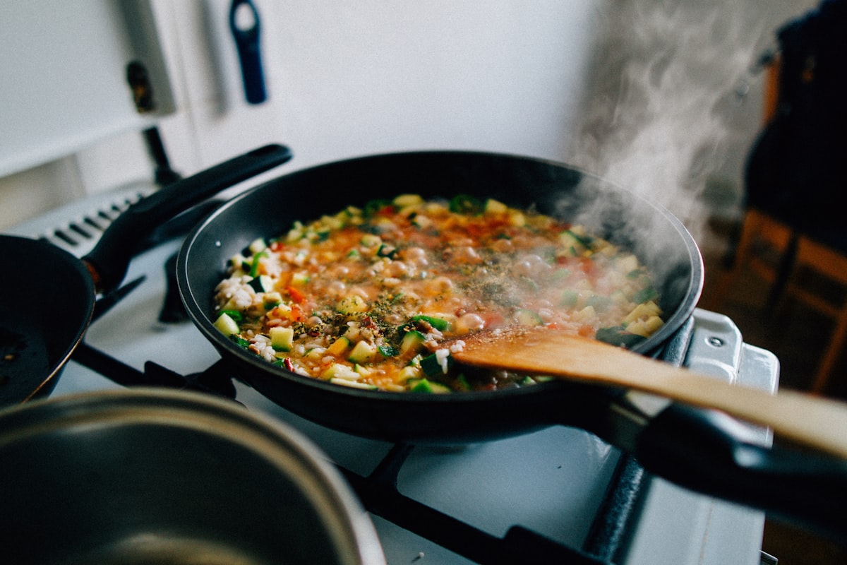 Colorful vegetable stir-fry